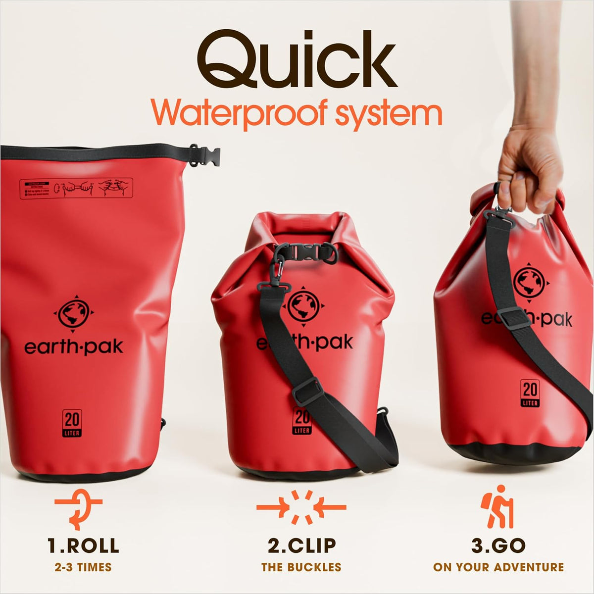 Waterproof Dry Bag - Roll Top Waterproof Backpack Sack Keeps Gear Dry for Kayak with Waterproof Phone Case