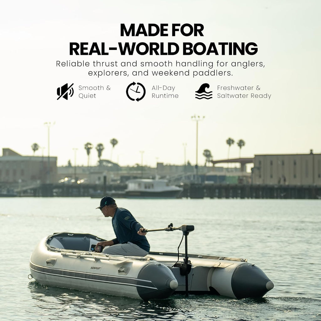 Newport Nv-Series Thrust Saltwater Transom Mounted Trolling Electric Trolling Motor W/Led Battery Indicator
