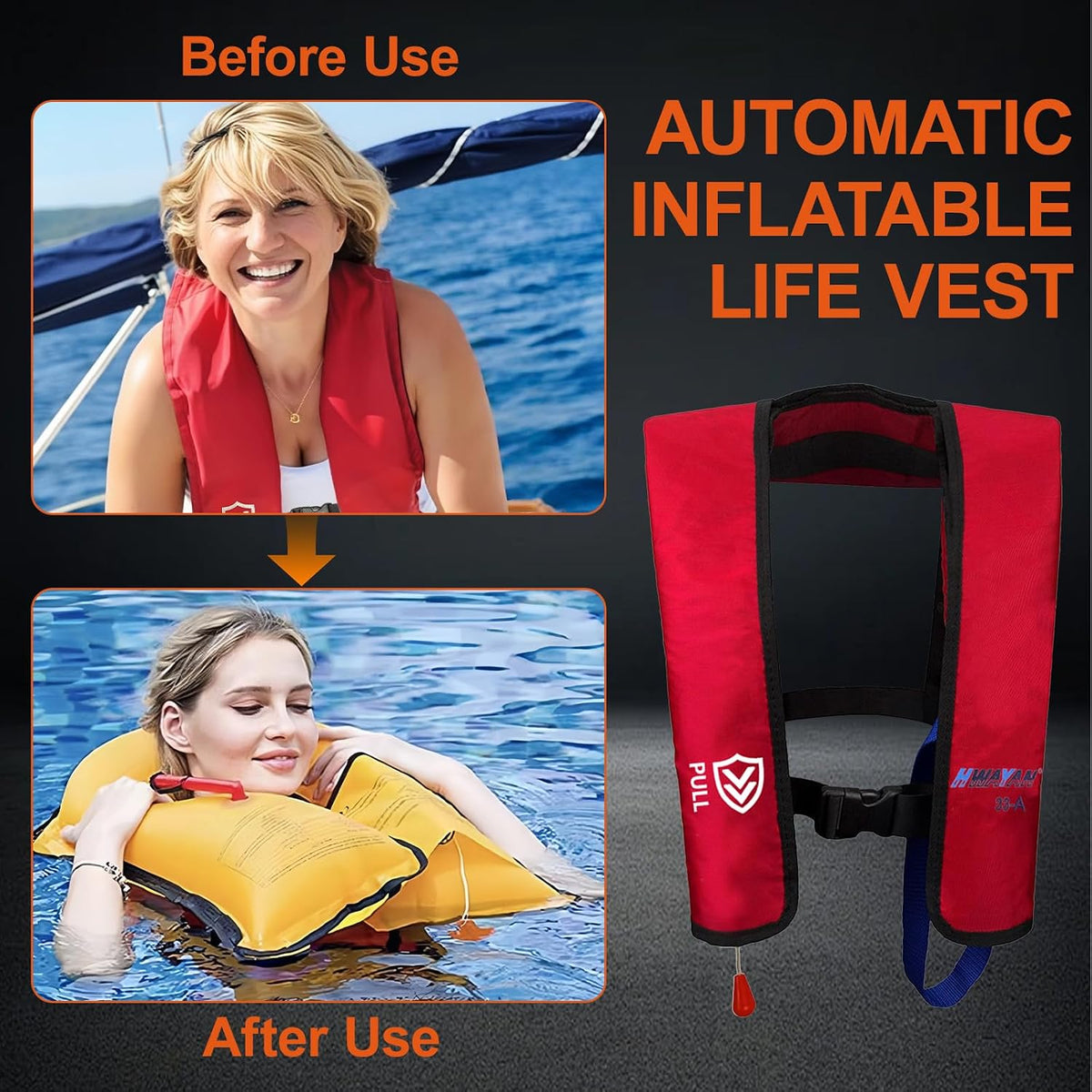 Automatic/Manual Inflatable Life Jacket for Adults | Water Sports