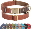 PU Leather Dog Collar for Small Dogs Puppy, Soft Lining, Brown S