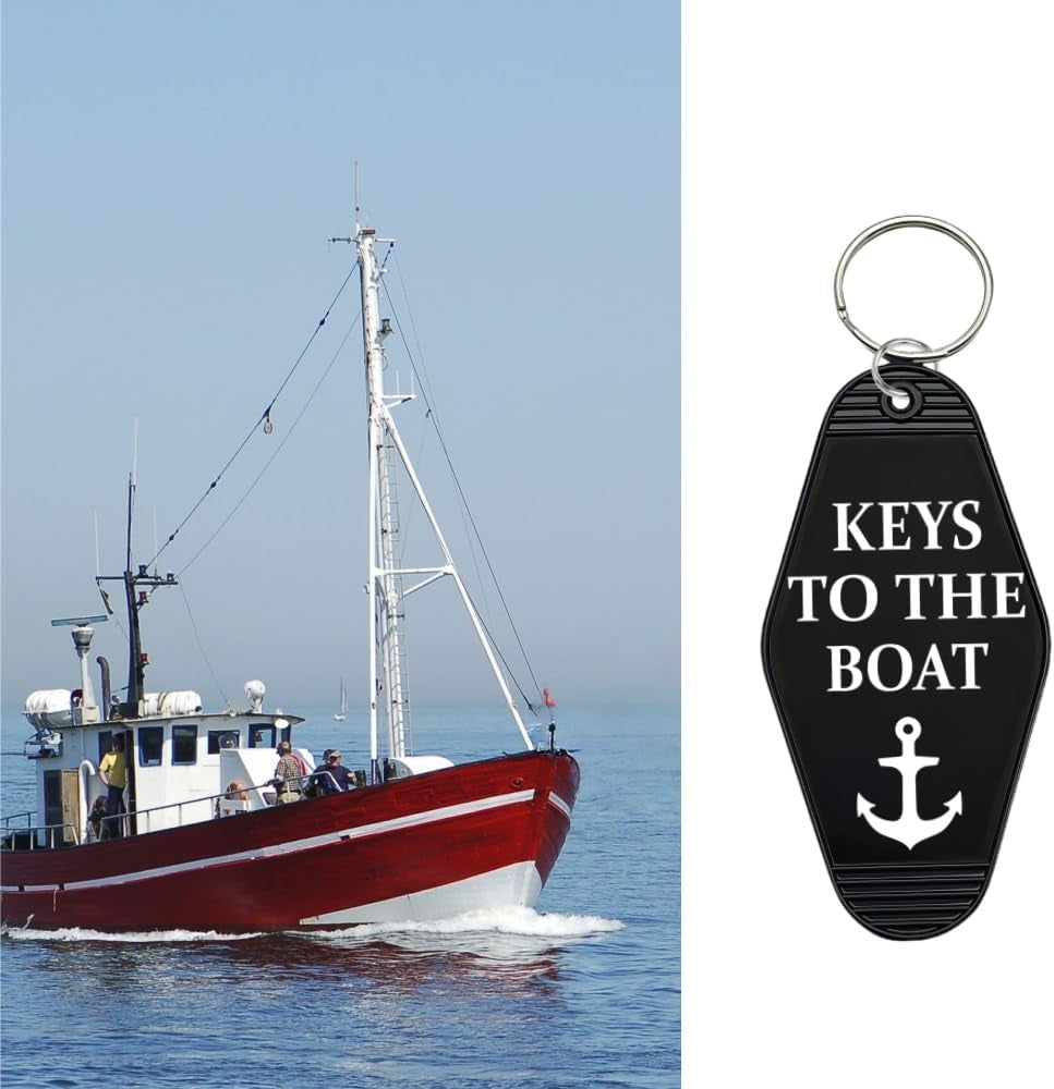 Boat Keychain Key Tag Fob, Keys to the Boat, Boat Owner Boats Driver Captain Gifts Keyring Gift