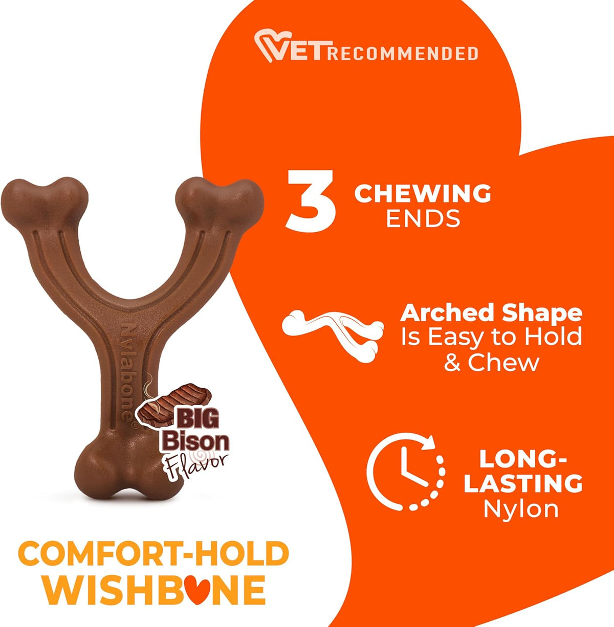 Power Chew Easy-Hold Wishbone Dog Chew Toy, Small