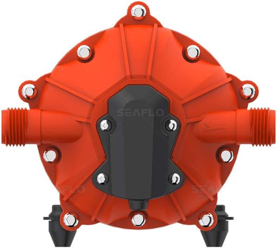 55-Series Washdown Pump Kit - 12V DC, 5.5 GPM, 70 PSI, Self-Priming, Coiled Hose, Spray Nozzle, High Flow for RV, Boat, Off-Grid, Freshwater, and Saltwater Applications 4-Year Warranty