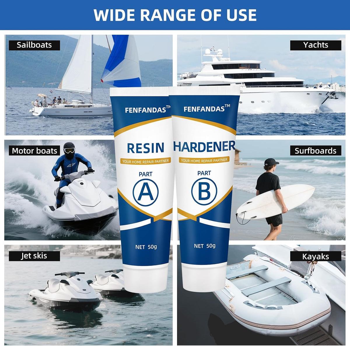 Fiberglass Boat Repair Kit White, Gel Coat Repair Kit for Boats