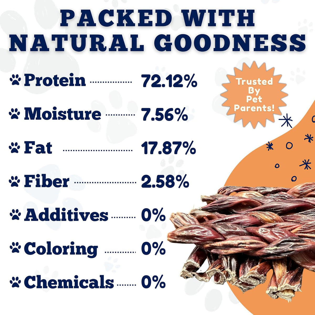 - 6 Inch Braided Gullet Stick (8 Pc/Pack) - Dog Jerky Treats - Beef Esophagus -Gullet for Dogs - Beef Esophagus Dog Treats