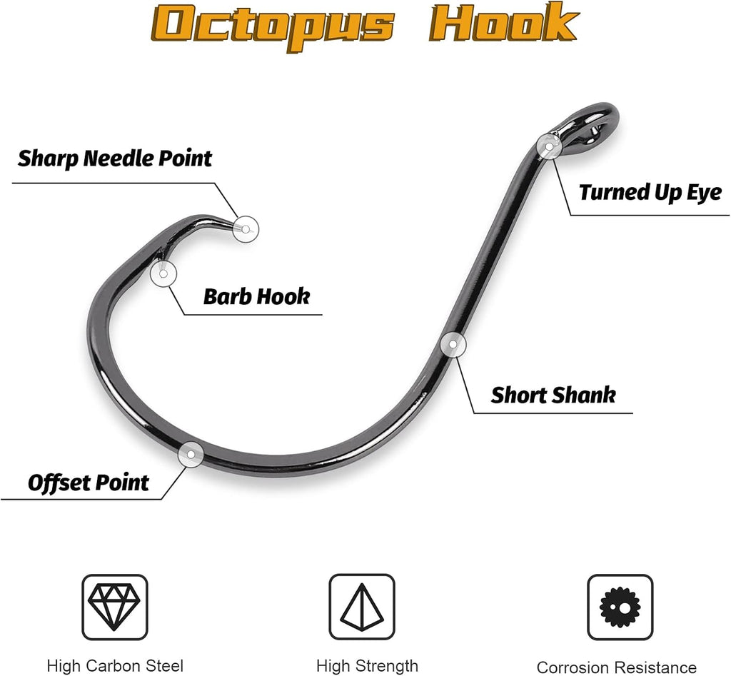Circle Hooks Saltwater Fishing Hooks for Catfish Octopus Fish Hook