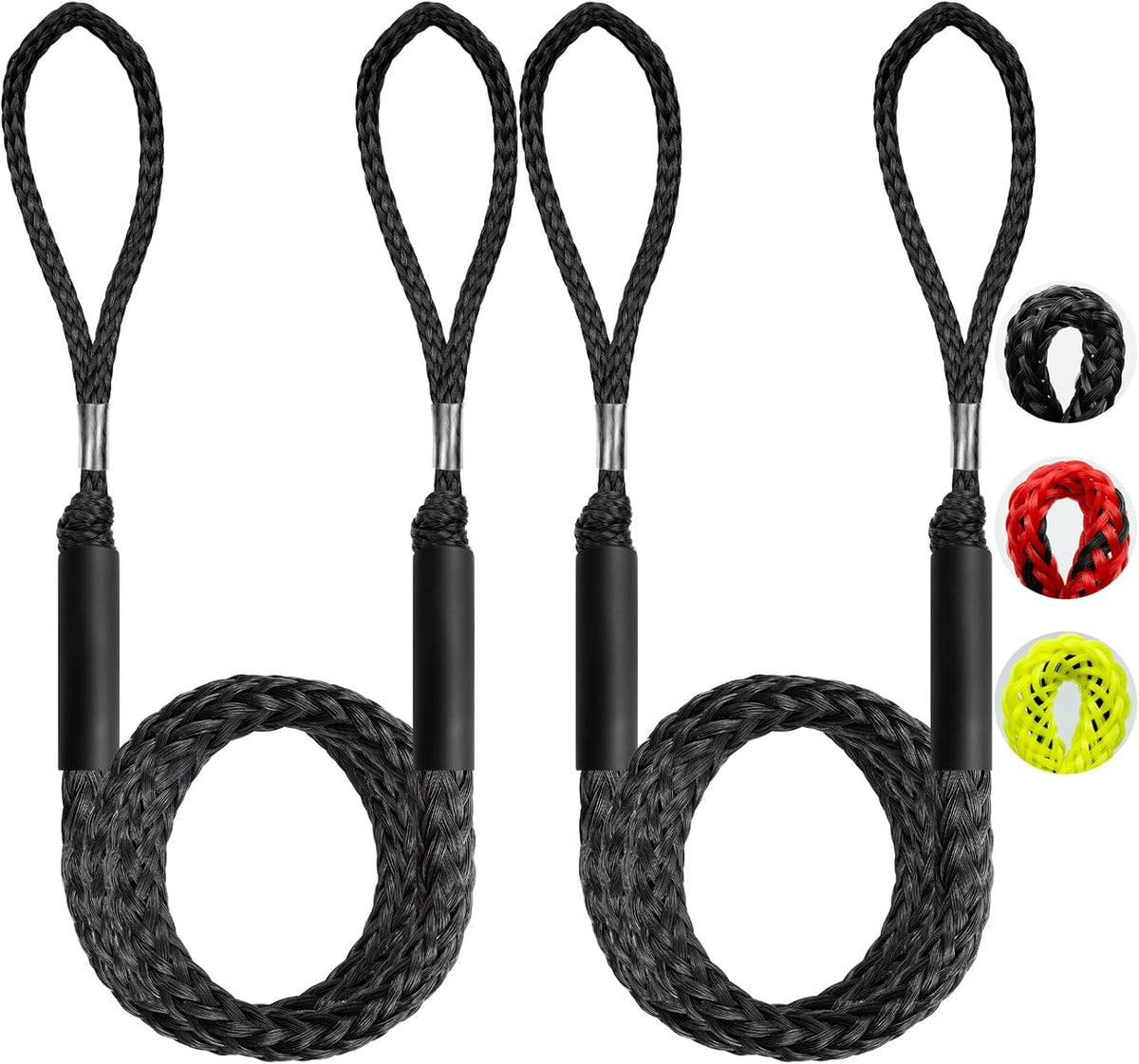 Boat Accessories 2PCS 5 Feet Premium Bungee Boat Lines 30Cm Extended Loop for Mooring for Jet Ski, Seadoo, Yamaha Waverunner Dinghy Pontoon Accessories Boating Gifts(Black)