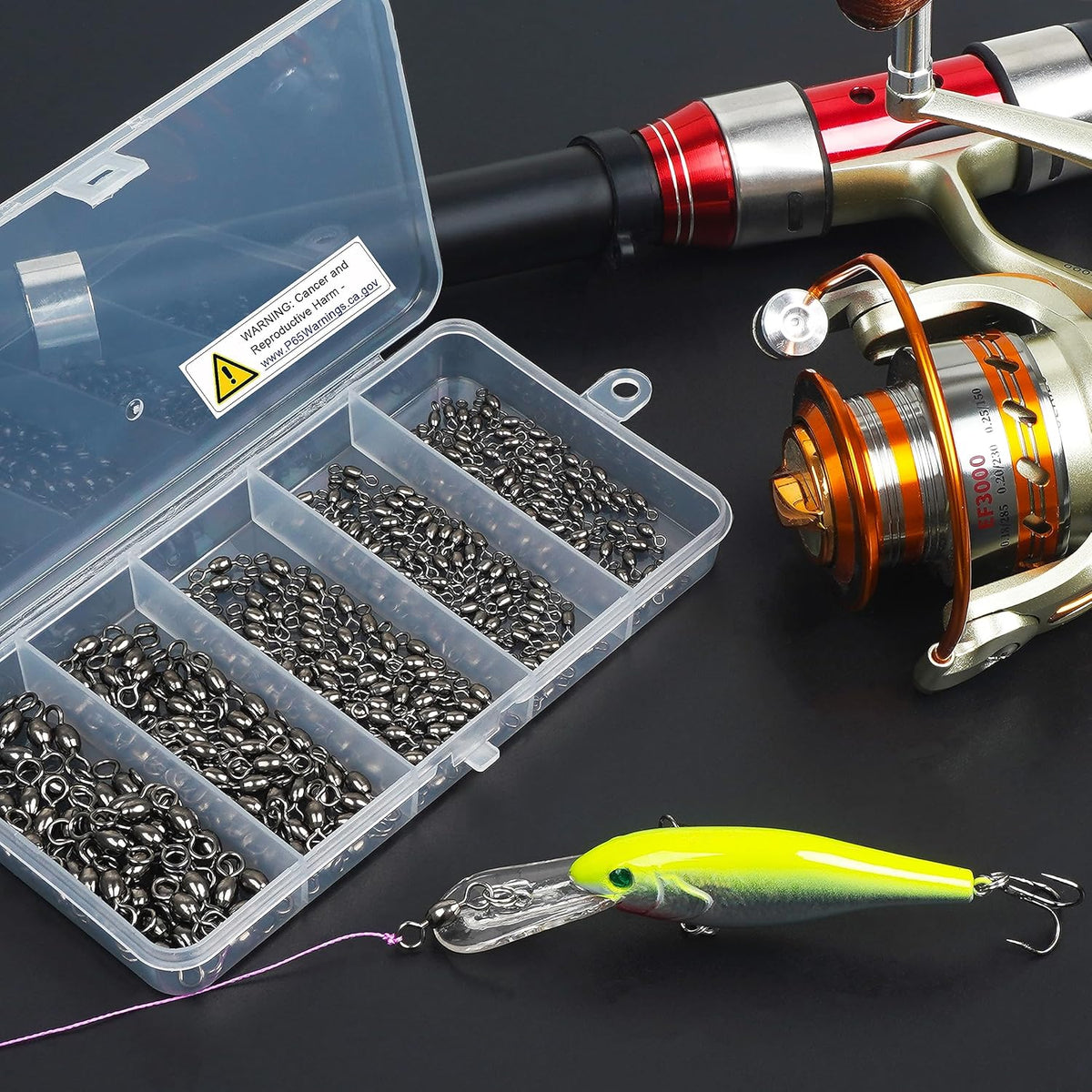 300Pcs Barrel Swivels Fishing Tackles Saltwater Freshwater