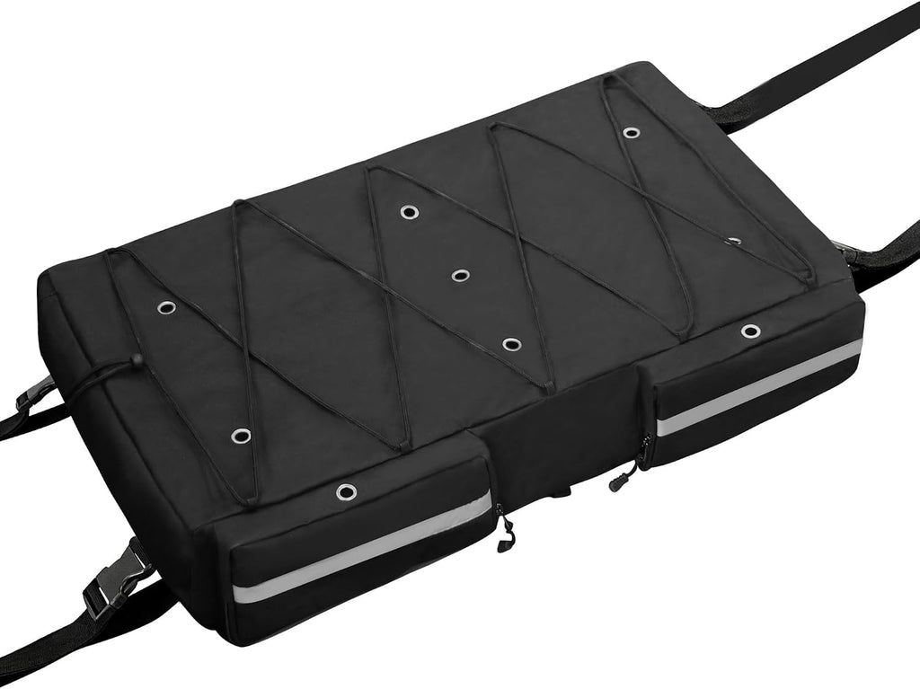 T-Top Storage Bag, Boat Life Jackets Bag Can Secure 4 Fishing Rods, Hold 4-6 Type II Life Jackets, for Most T-Top Hard Tops, Bimini-Tops, Pontoon Tops(Life Jackets Not Included)