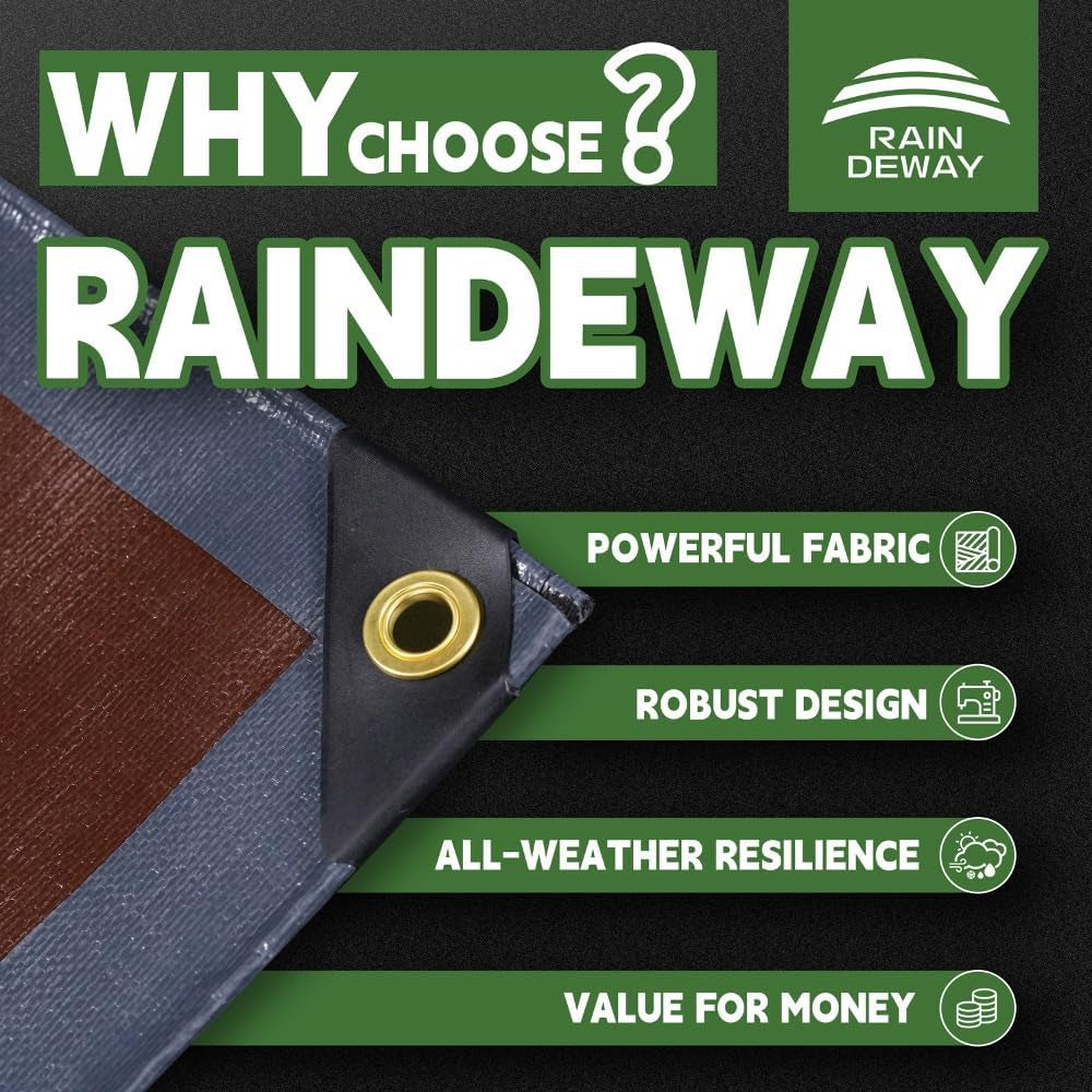 Small Tarps 4X6 Feet Super Heavy Duty Tarp Waterproof Gray/Brown