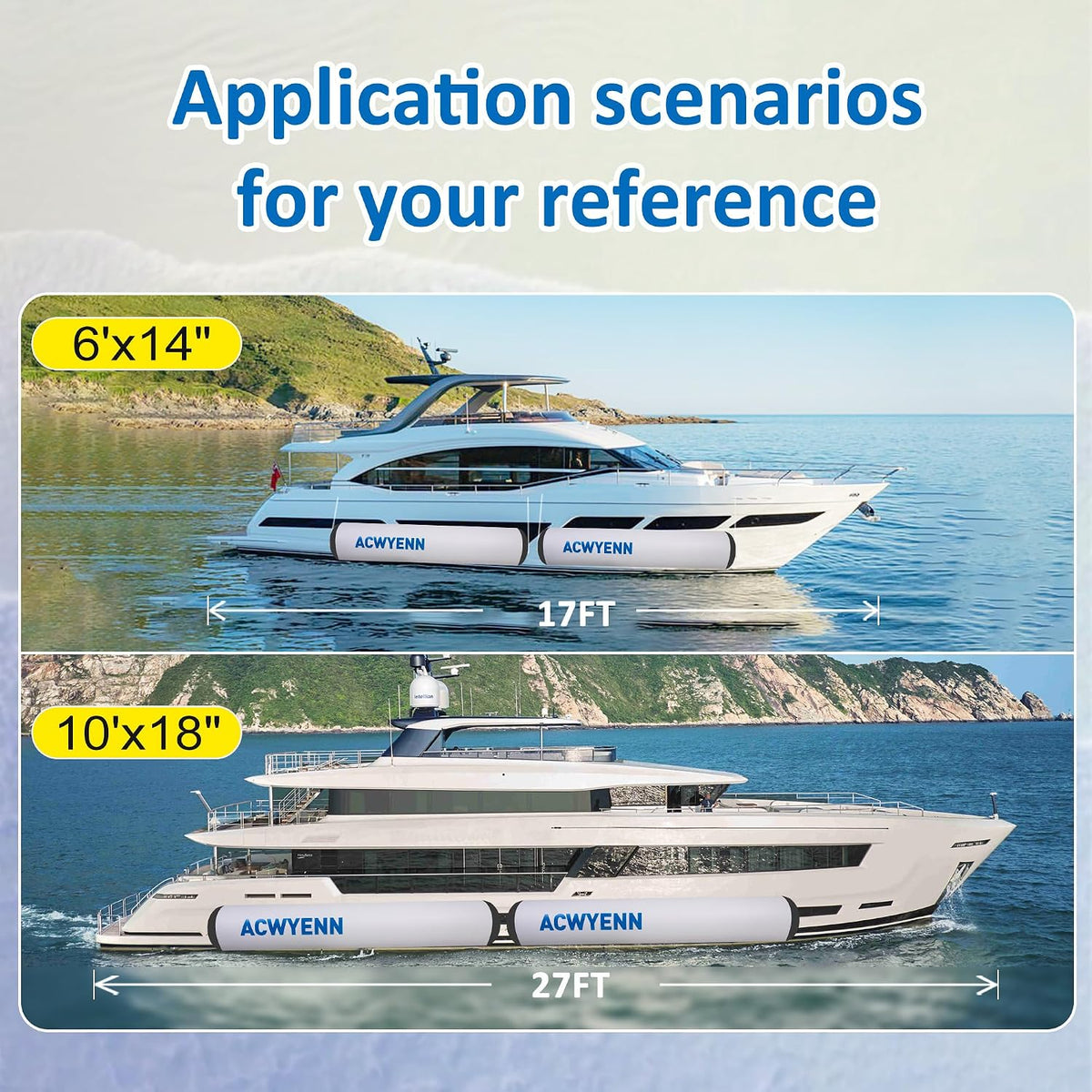 Inflatable Large Boat Dock Bumpers and Fenders for Docking