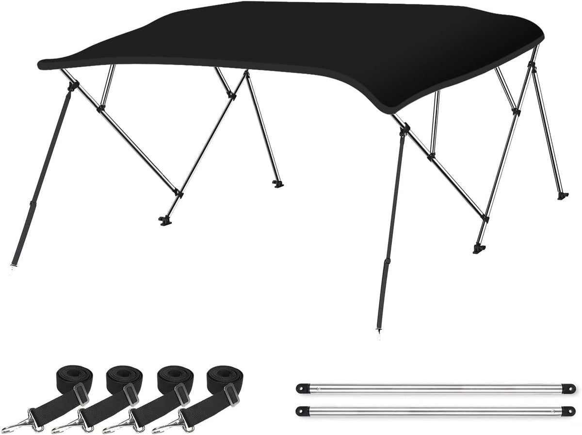 3 Bow & 4 Bow Bimini Top for Boats, 10 Colors, 13 Sizes