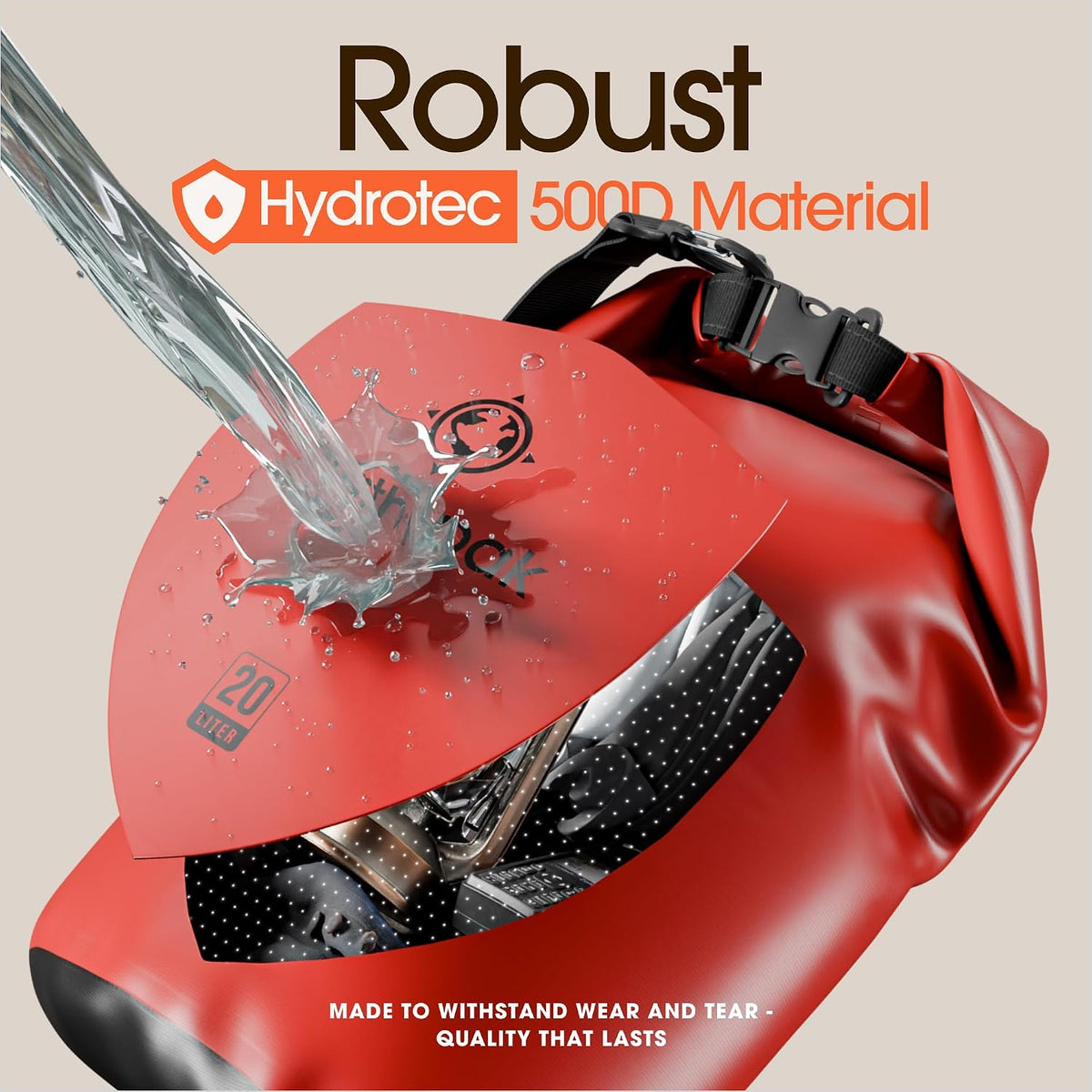 Waterproof Dry Bag - Roll Top Waterproof Backpack Sack Keeps Gear Dry for Kayak with Waterproof Phone Case