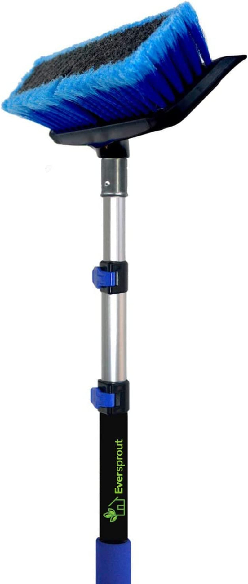 Scrub Brush, 1.5 to 3Ft Pole, Rubber Bumper, No-Scratch