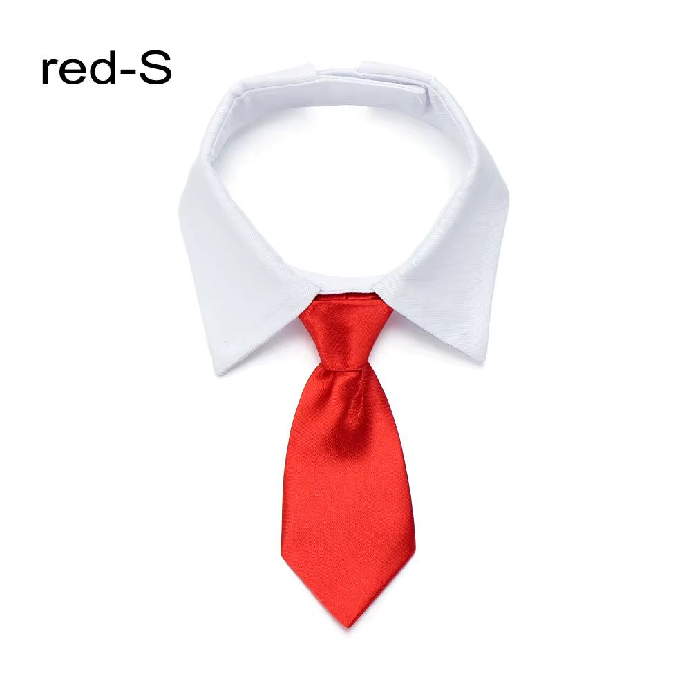 Pet Dog Cat Necktie Tuxedo Bow Tie Black and Red Formal Collar for Dog & Cat Pet Accessories for Wedding Holiday and Party Gift