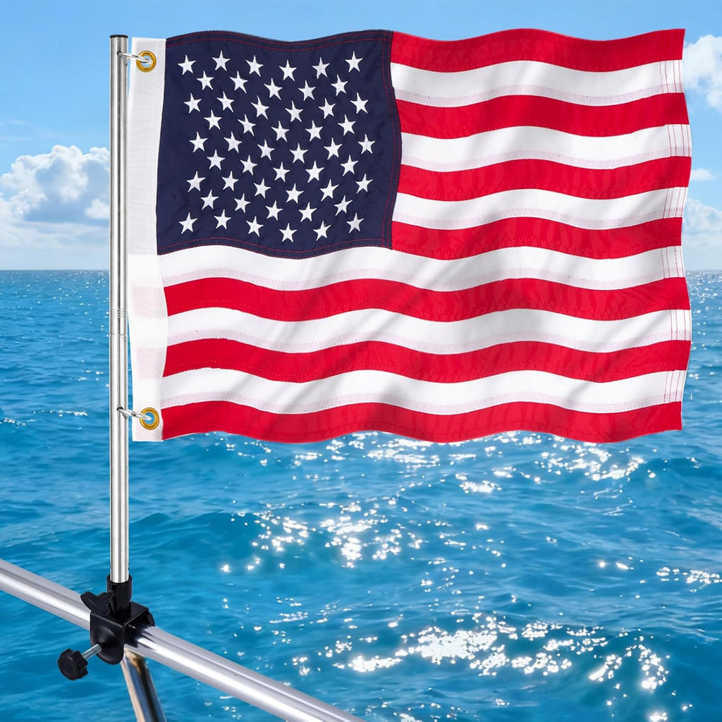 Boat Flags Marine 16 X 24, American Flag Pole Kit Stainless