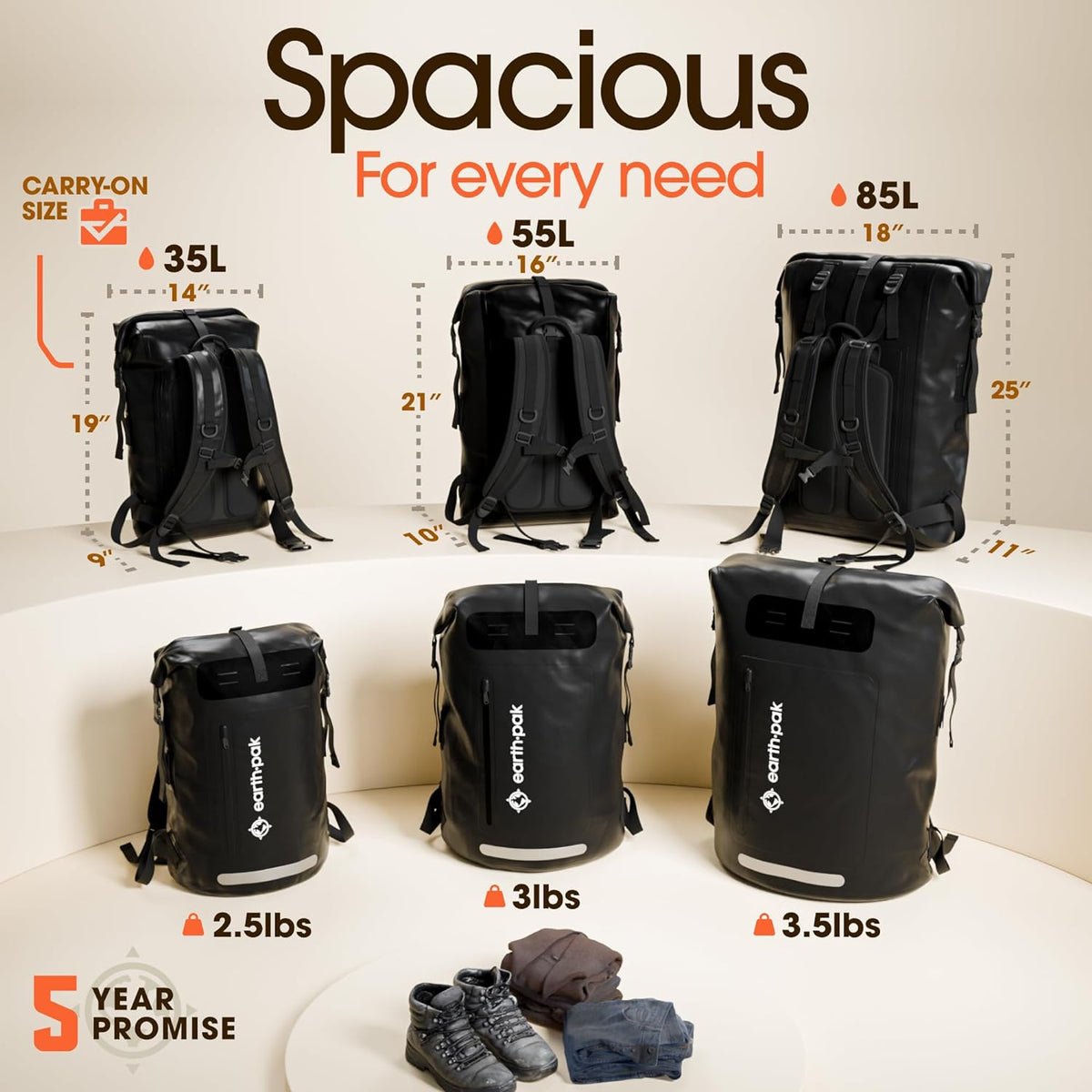 Waterproof Dry Bag Backpack 55L - Kayaking Boating Fishing Rafting Marine