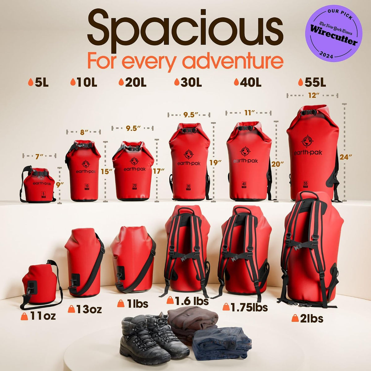 Waterproof Dry Bag - Roll Top Waterproof Backpack Sack Keeps Gear Dry for Kayak with Waterproof Phone Case