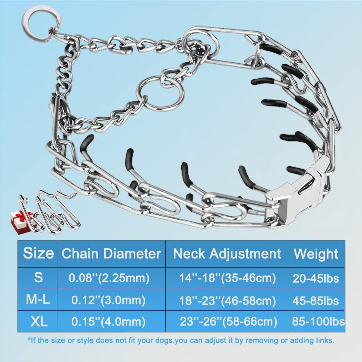 Prong Collar for Dogs, Dog Training Collar for Small Medium Large Dogs