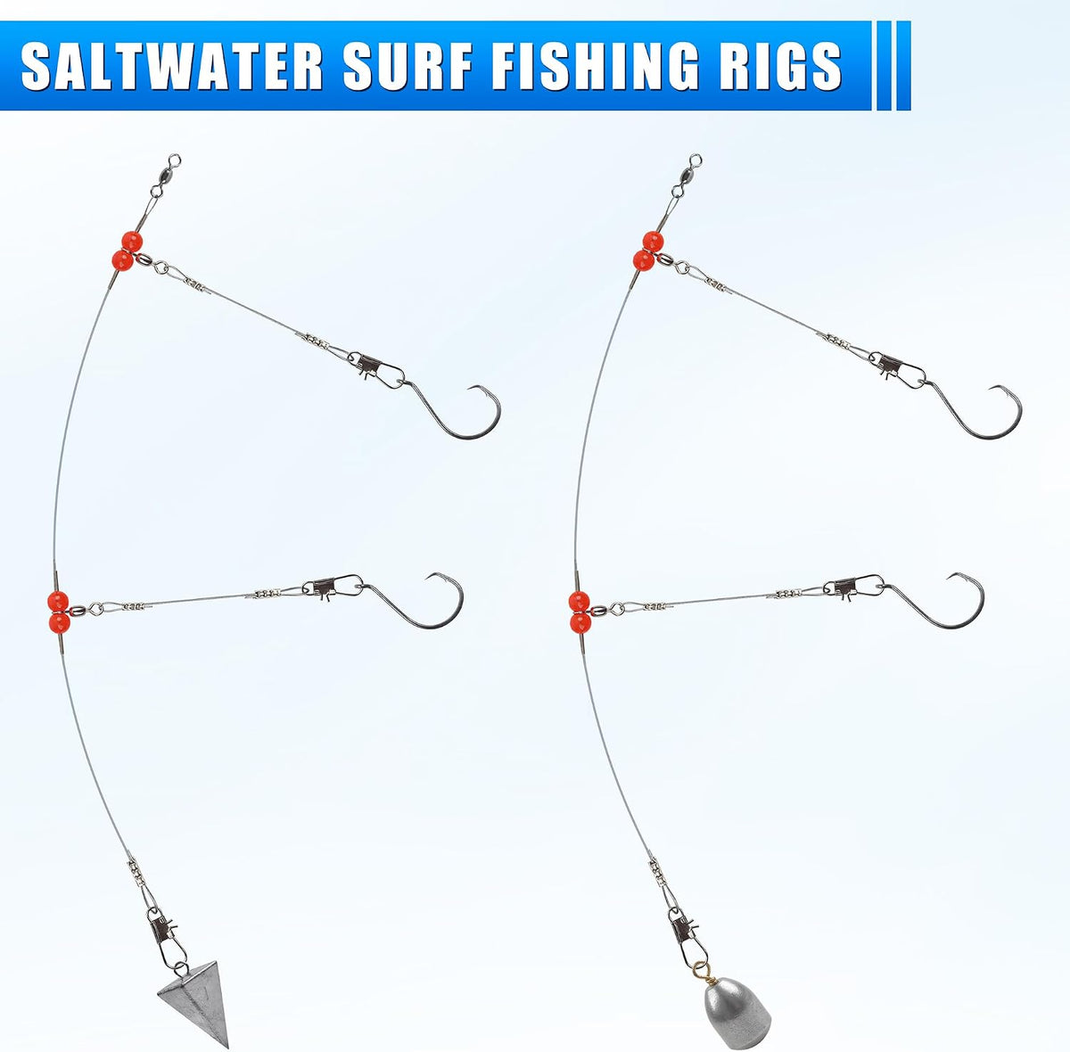 Fishing Leaders,Fish Line Stainless Steel Wire with Swivels Snap Connect Saltwater Surf Fishing Gear and Equipment Tackle Kit for Lures Bait Rig or Hooks