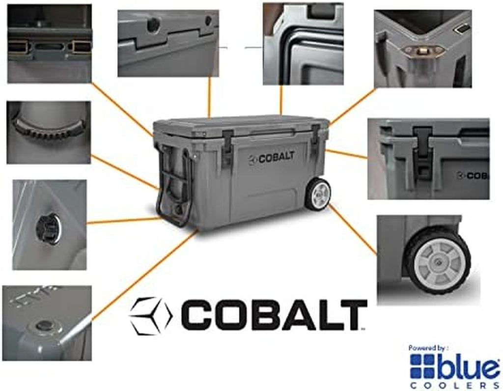 Cobalt 55 Quart Roto Molded Super Ice Cooler | Large Ice Chest - Long Term Ice Retention |