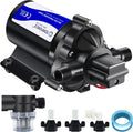 12V DC RV Fresh Water Pump 4 GPM Pressure Increase Booster Pump 45 PSI Transfer Pump Self Priming on Demand Water Pump Diaphragm Pump Washdown for Boats Inline Marine