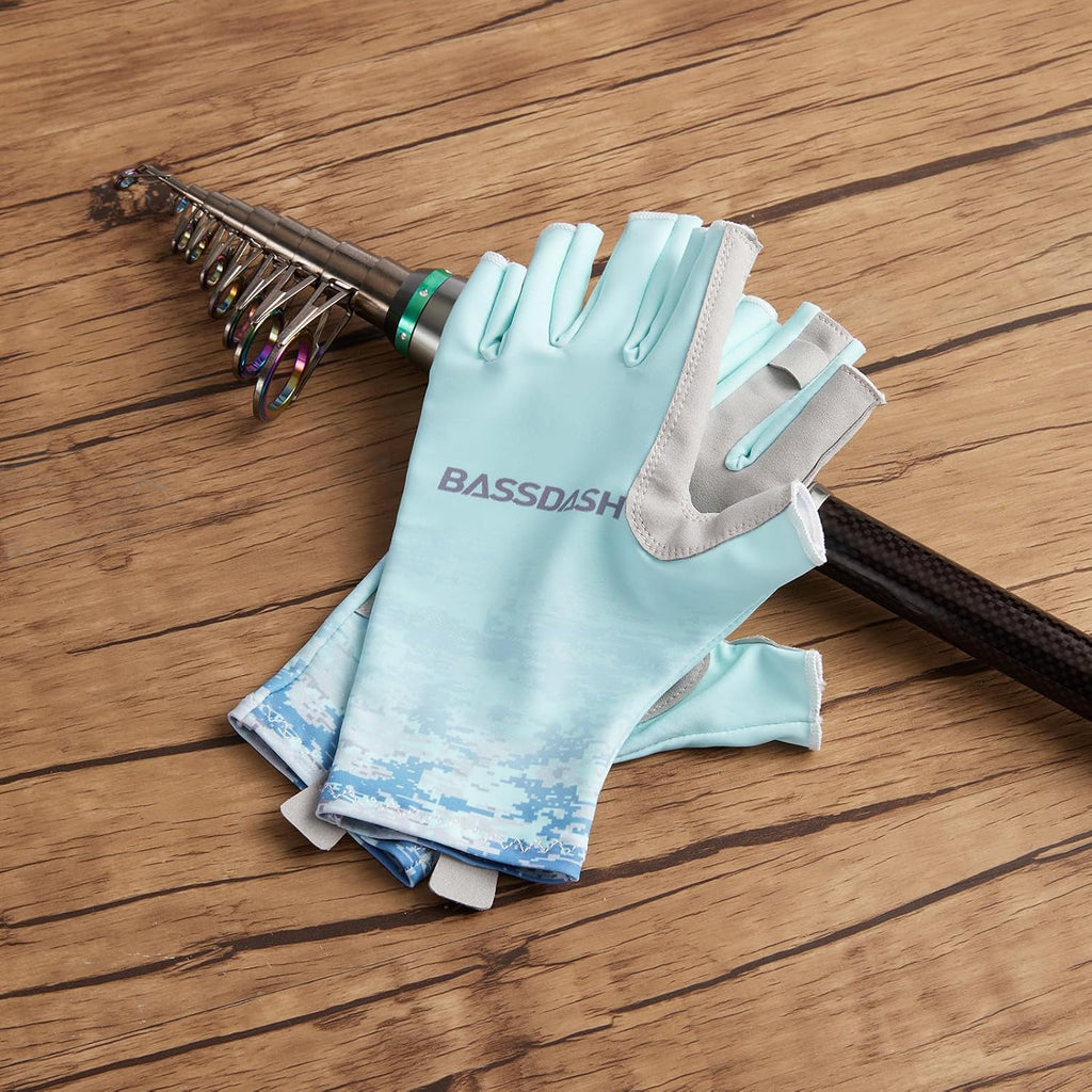 ALTIMATE UPF 50+ Women’S Fishing Gloves UV Sun Protection Fingerless Gloves for Kayaking Paddling Hiking Cycling Driving Shooting Training