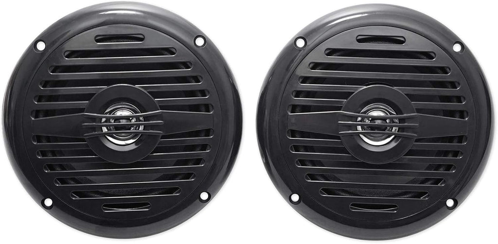 MS525B Black 5.25" 2-Way Waterproof Marine Boat Speakers, Pair