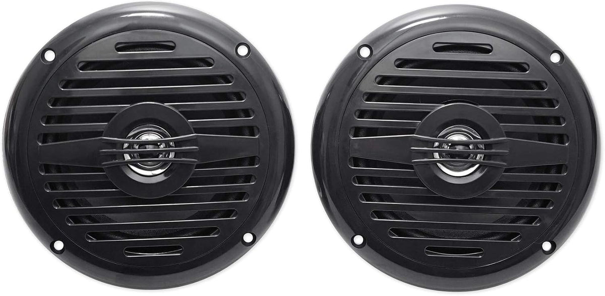 MS525B Black 5.25" 2-Way Waterproof Marine Boat Speakers, Pair