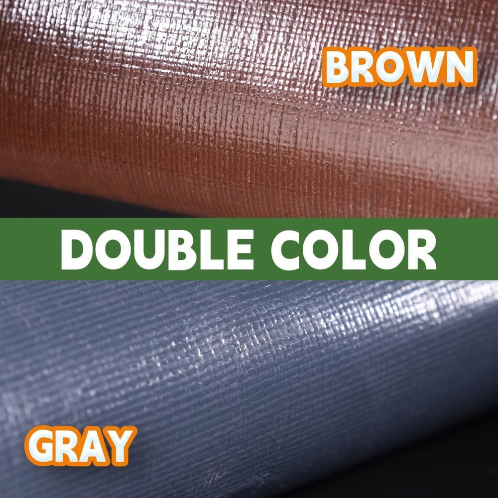 Small Tarps 4X6 Feet Super Heavy Duty Tarp Waterproof Gray/Brown