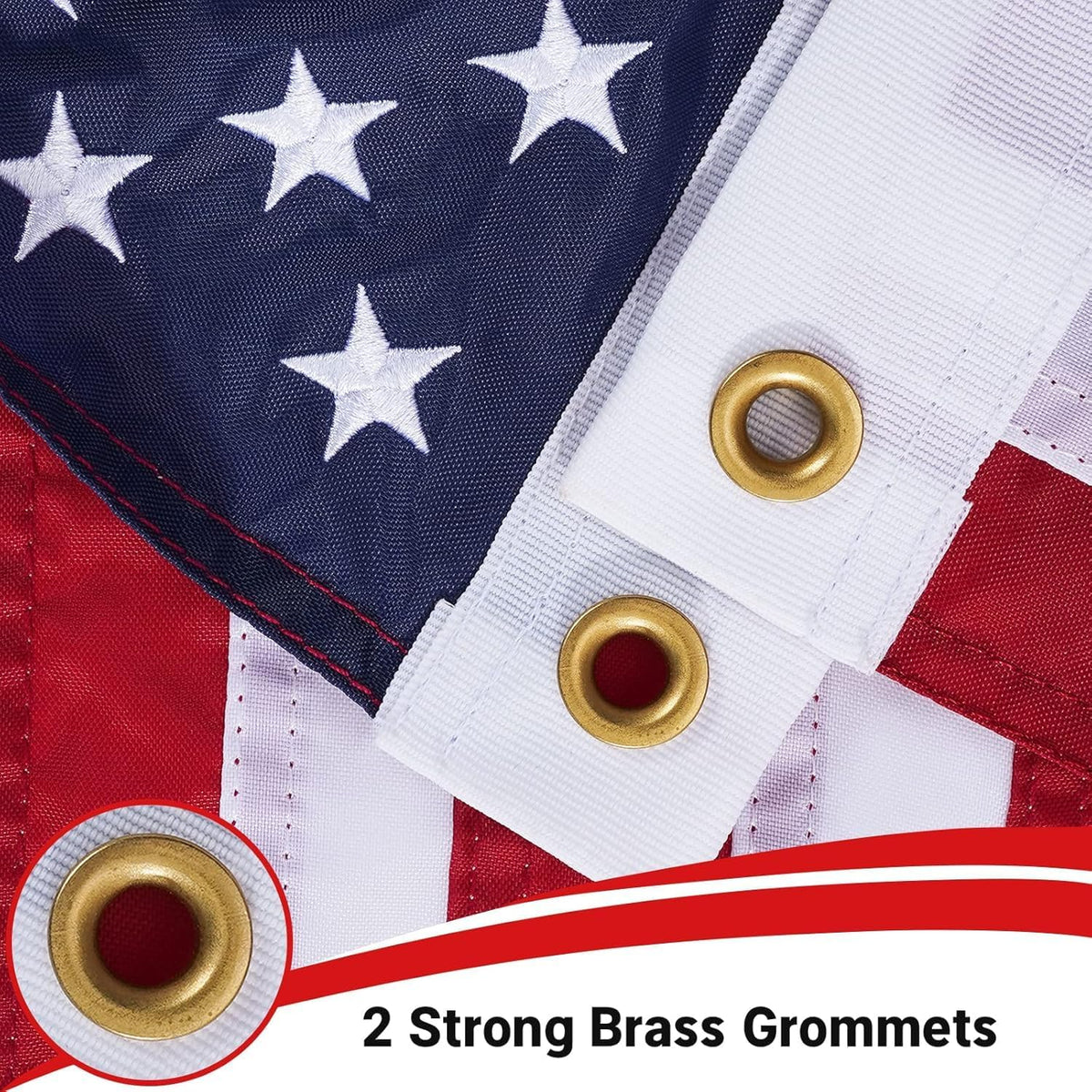 American Flag 12X18 Inch for Boat, Embroidered Small US USA Boat Flags for outside Patriotic Marine Windproof Heavy Duty Material for Boats Nautical America Flag with 2 Brass Grommets