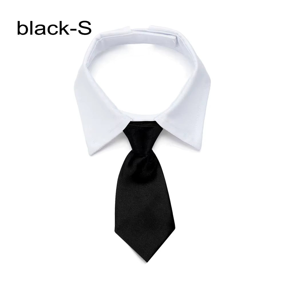 Pet Dog Cat Necktie Tuxedo Bow Tie Black and Red Formal Collar for Dog & Cat Pet Accessories for Wedding Holiday and Party Gift