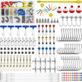 175Pcs Fishing Tackle Box Kit Hooks Bobbers Sinkers Swivel Snaps Freshwater Saltwater Starter Set for Bass Trout Catfish Beginner Fishing Gift