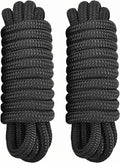 2 Pack 1/2" X 20' Dock Lines - Marine Grade Nylon Boat Rope with 12" Loop for Docking and Mooring - Double Braided Boat Lines, High Strength, Easy Handling, Fray Resistant - Black