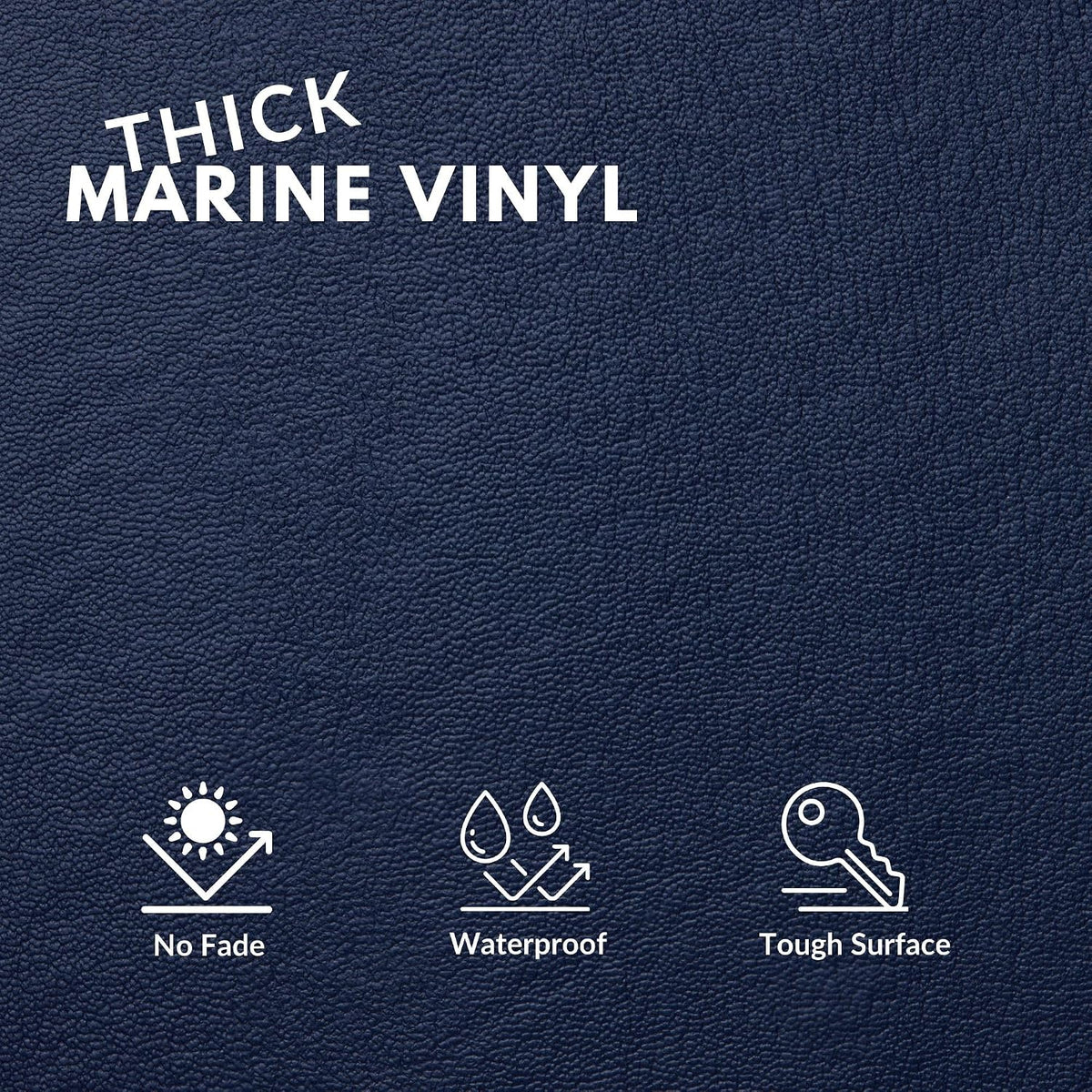 Marine Vinyl Fabric, Upholstery Faux Leather, Outdoor Boat Automotive, DIY and Crafting Pleather - Individual 1 Yard Cut 36"X54" (Navy)