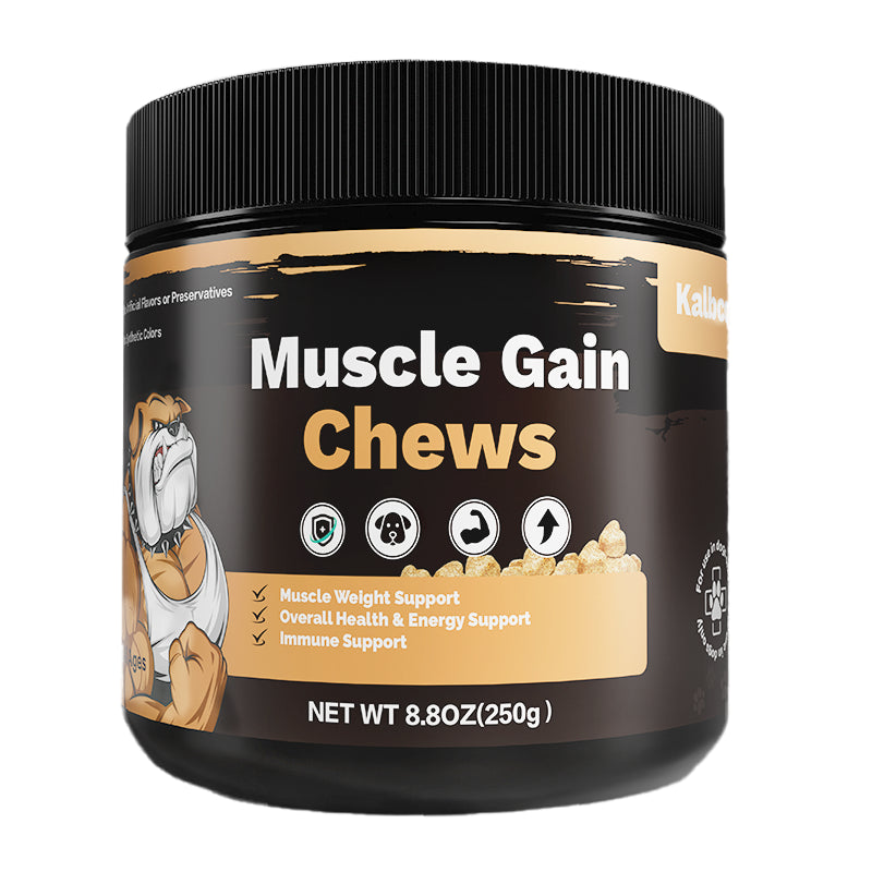 Muscle Gain Chews for Dogs High Protein Dog Food Health Supplement Premium Muscle Builder for All Breeds Soft Dog Chews