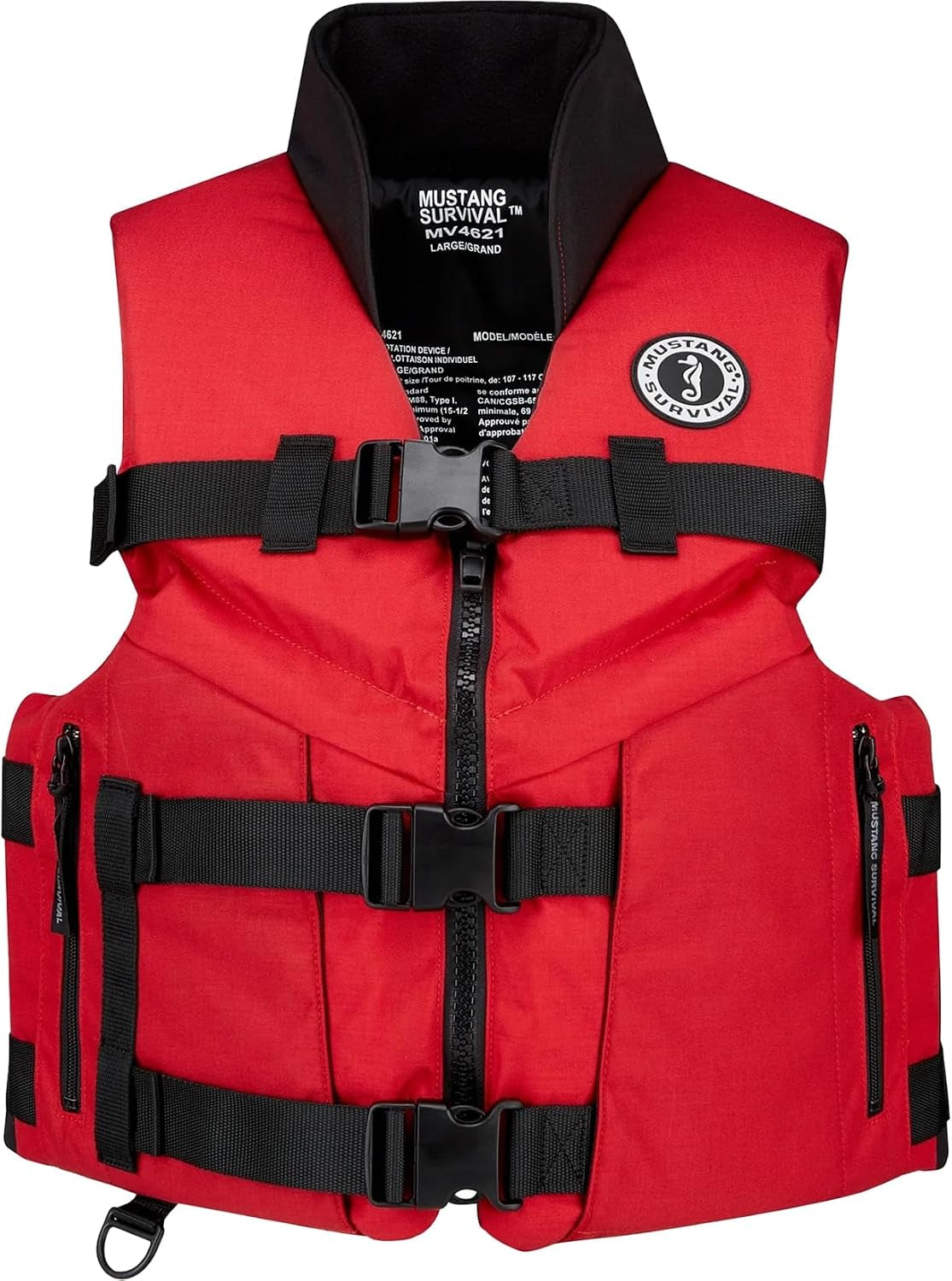 Accel 100 Fishing Foam Vest - Red/Black, Large