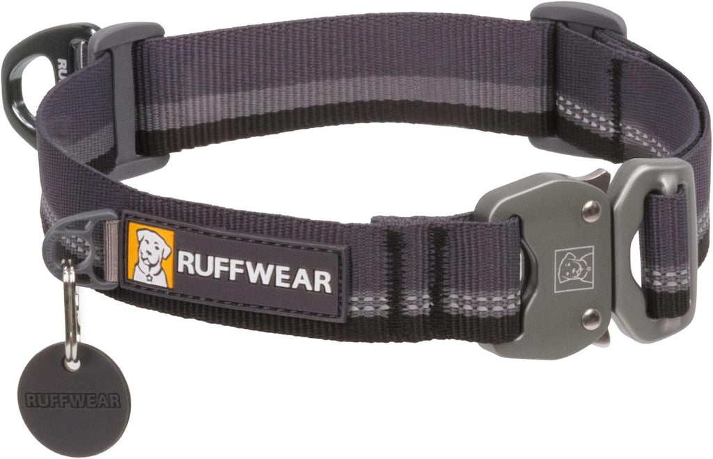 , Top Rope Dog Collar, Metal Buckle, Basalt Gray, 11"-14"