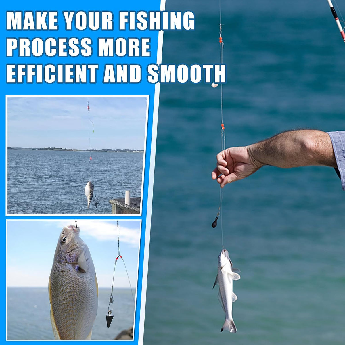 Fishing Leaders,Fish Line Stainless Steel Wire with Swivels Snap Connect Saltwater Surf Fishing Gear and Equipment Tackle Kit for Lures Bait Rig or Hooks