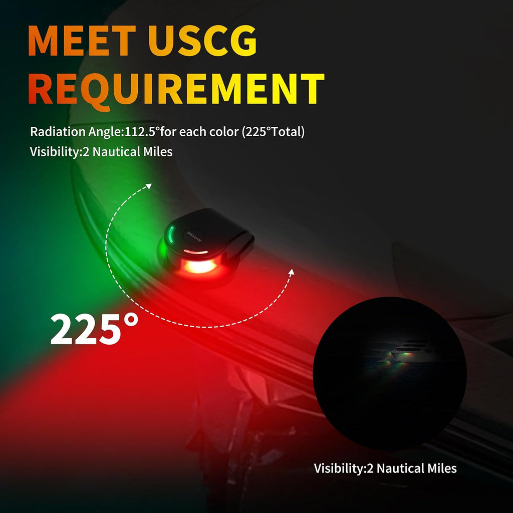 Boat Navigation Lights, Red Green LED Bow Lights for Boats, IP67