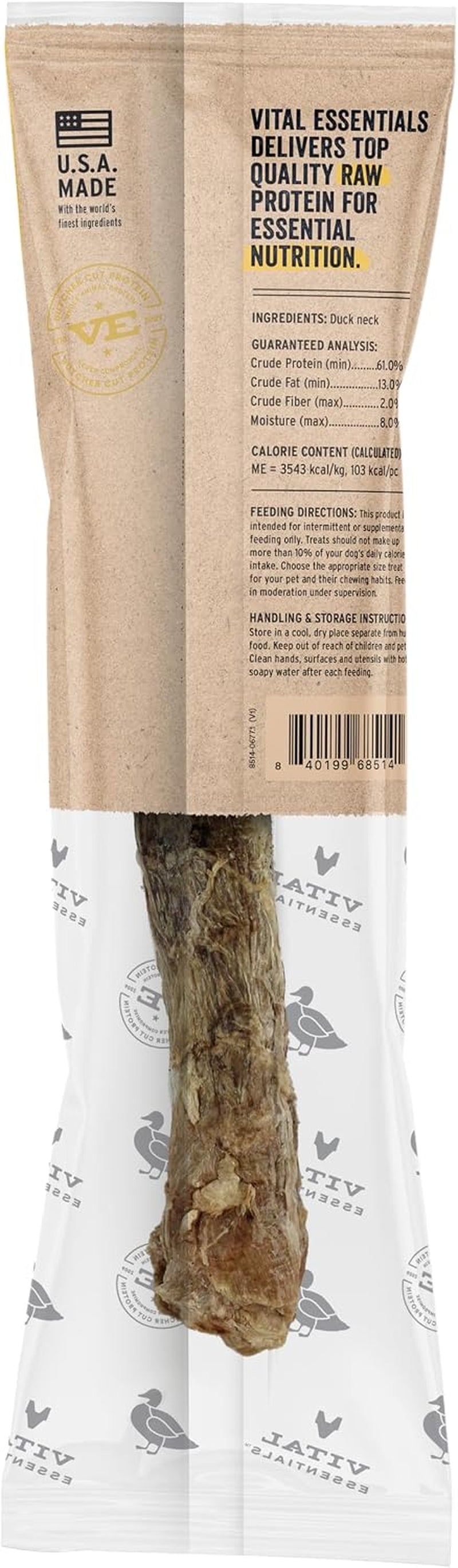 Freeze-Dried Raw Duck Neck Dog Treat, 1-Pack