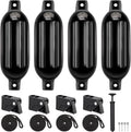Boat Fenders Bumpers for 15-35Ft Boats, 4 Pack Inflatable Boat Fenders with 4 Quick Release Adjustable Clips, Bumpers for Docking, Fit for Pontoon Bass and Jon Boats