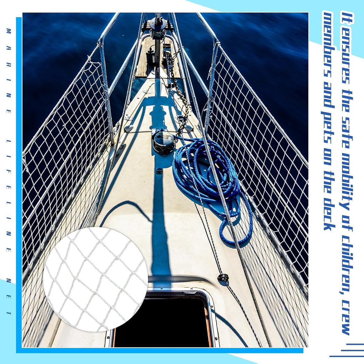 Boat Safety Lifeline Netting Marine Sailboat Guardrail Nylon Net Deck Netting for Pets Crews and Equipment Safely on Deck Marine Hardware