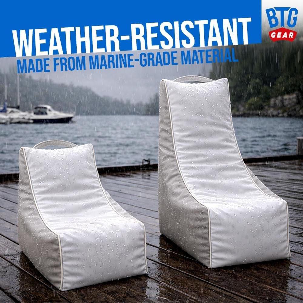Bean Buoy Chair for Boats | Large Bean Bag 36"X33" | Marine-Grade Vinyl Deck Seat Bean Bag | Waterproof | for Fishing Boat & Deck Lounge