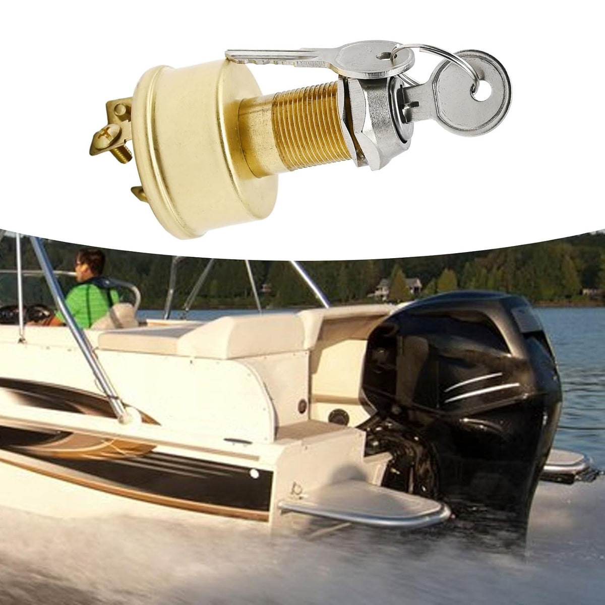 MP39060-1 Heavy Duty Marine Ignition Switch 3 Position Off-On-Start Fit for Boats