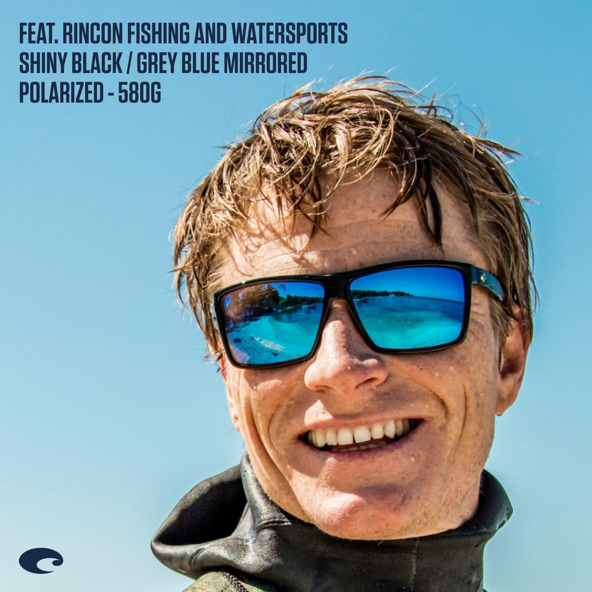 Costa Del Mar Men'S Rincon Fishing and Watersports Rectangular Sunglasses