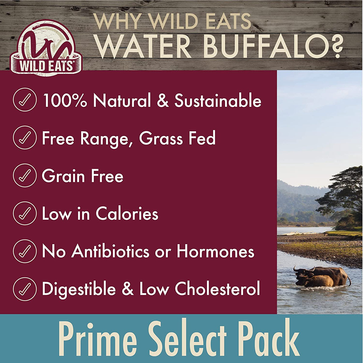 Water Buffalo Prime Bone Assortment Dog Chews 11 Pack, Grain Free