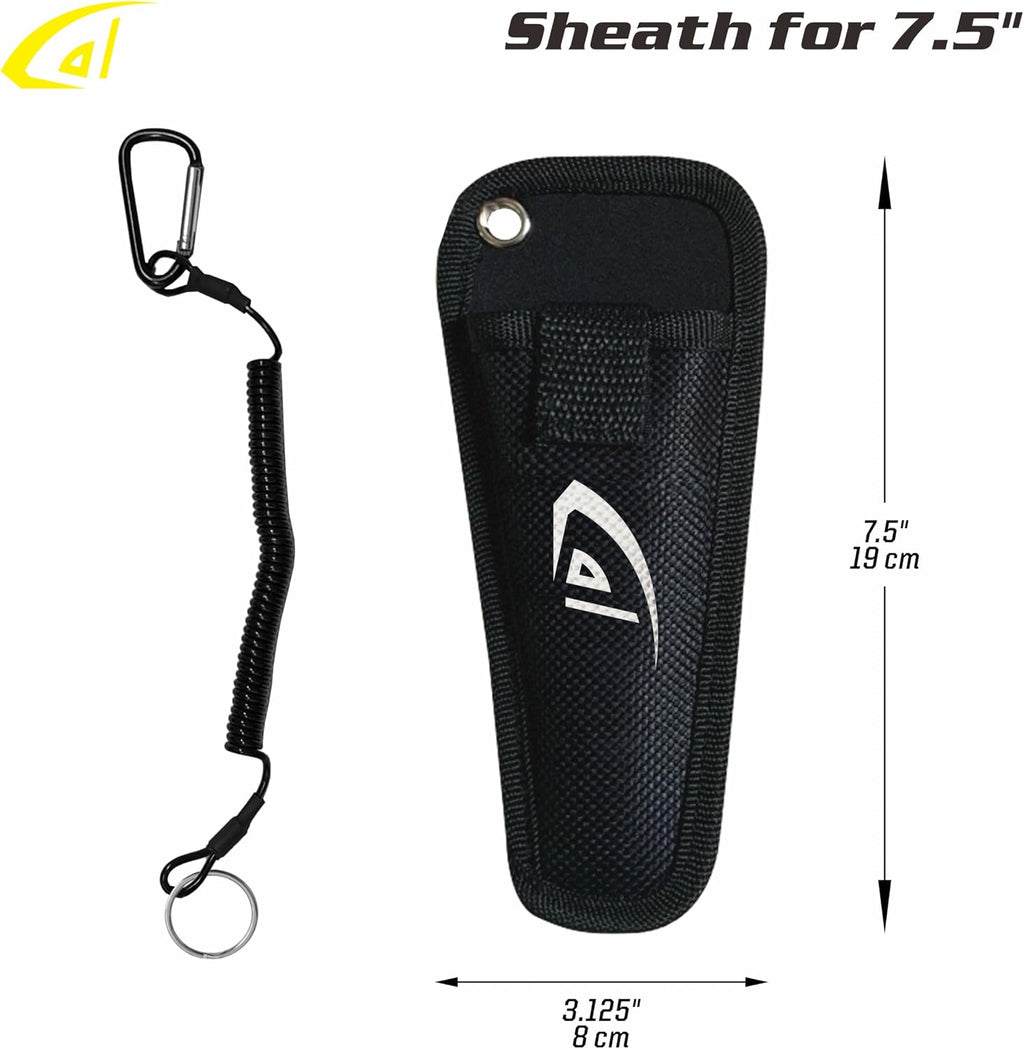 7.5-Inch Aluminum Fishing Side Cutters with Sheath and Safety Lock