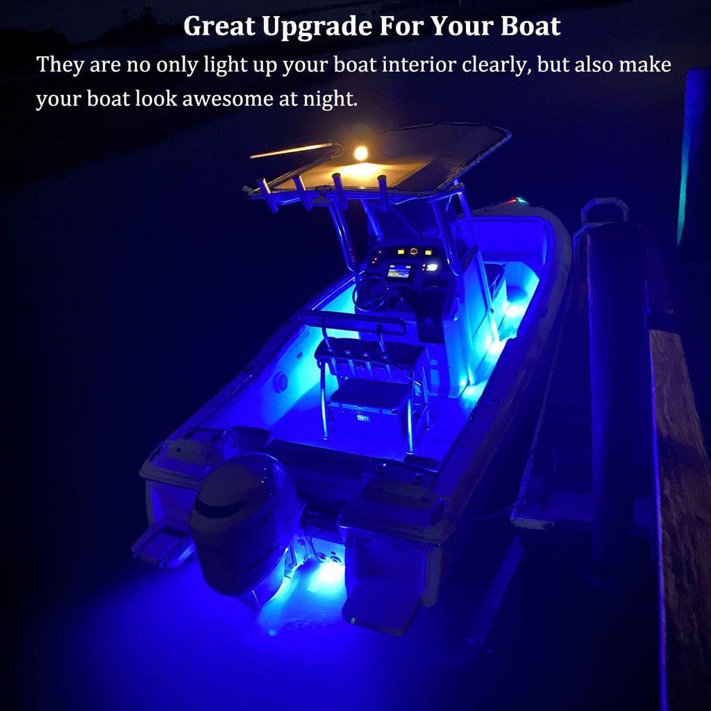 Marine Led Night Fishing, Boat Interior Courtesy Lights, No Drilling Install, Blue