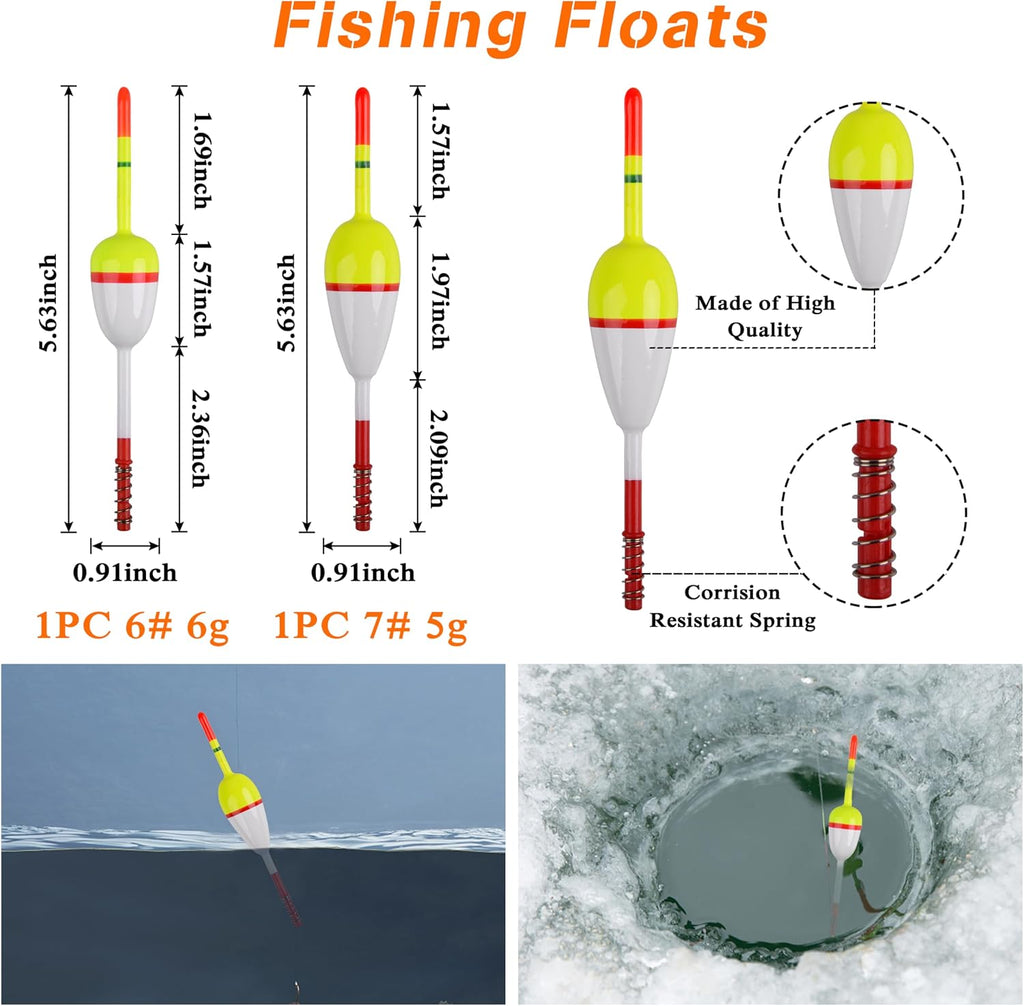 Saltwater Surf Fishing Tackle Kit, Surf Fishing Bait Rigs Bucktail Jig Saltwater Fishing Lures Pyramid Weights Wire Leaders Hooks Swivel Ocean Beach Fishing Gear Box